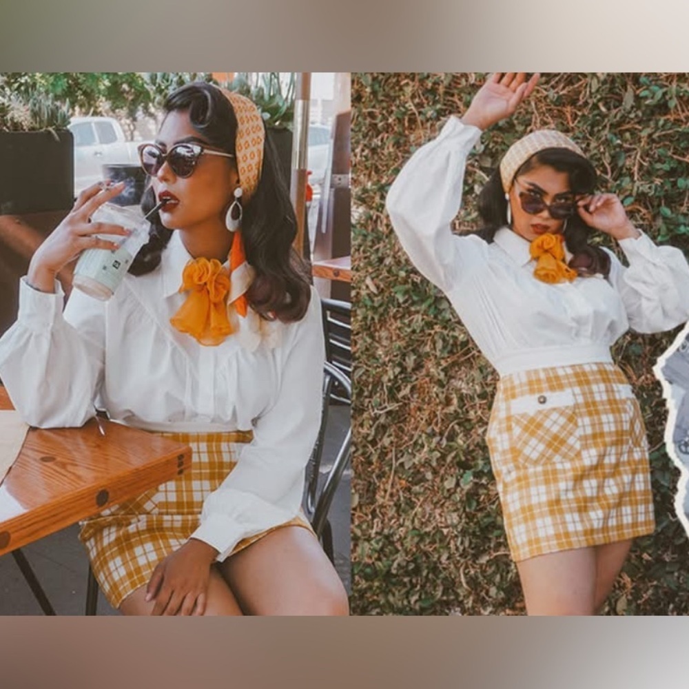 Belle Poque Retro Plaid Skirt